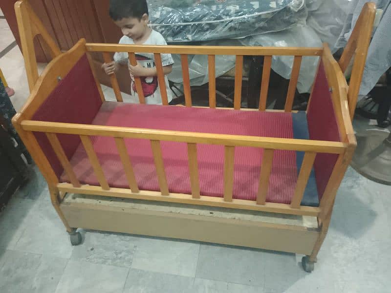 wooden baby cradle for sale in good condition 0