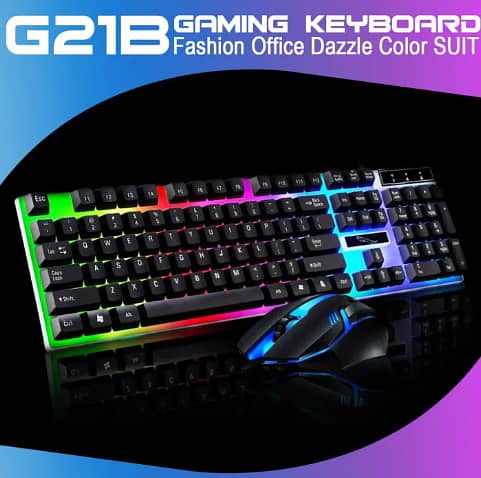 Yilima Gaming Keyboard Semi Mechanical RGB Backlight With Gaming Mouse 0