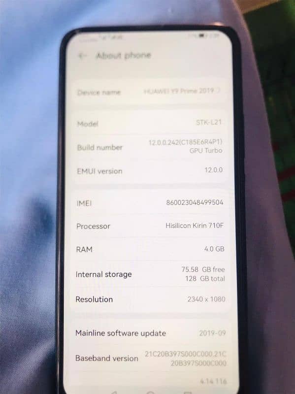 Huawei y9 prime 2019 10/9 condition hai4/128 5000 mah battery haai 2