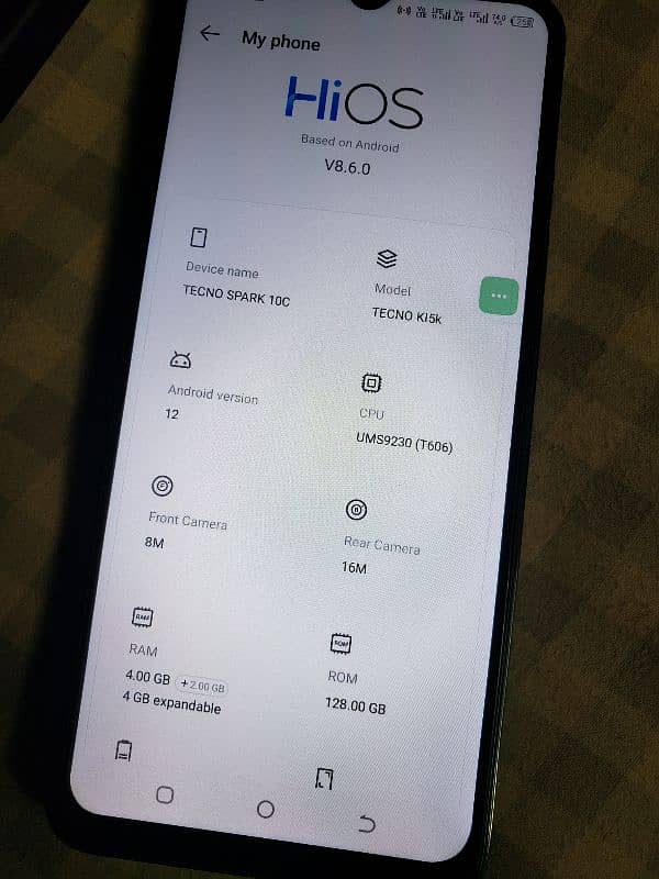Tecno spark 10c 10 outof 10 condition 4gb/128gb. 4
