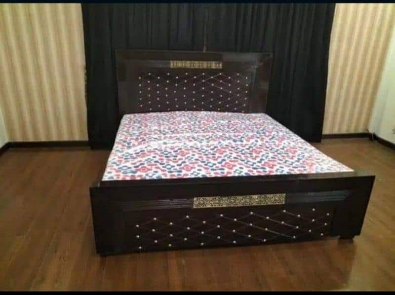 bed / double bed / king size bed / wooden bed / bed set / side tables 19