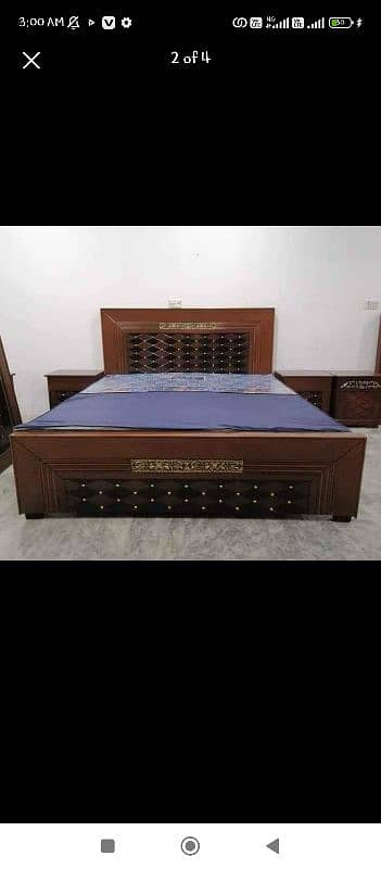 bed / double bed / king size bed / wooden bed / bed set / side tables 8