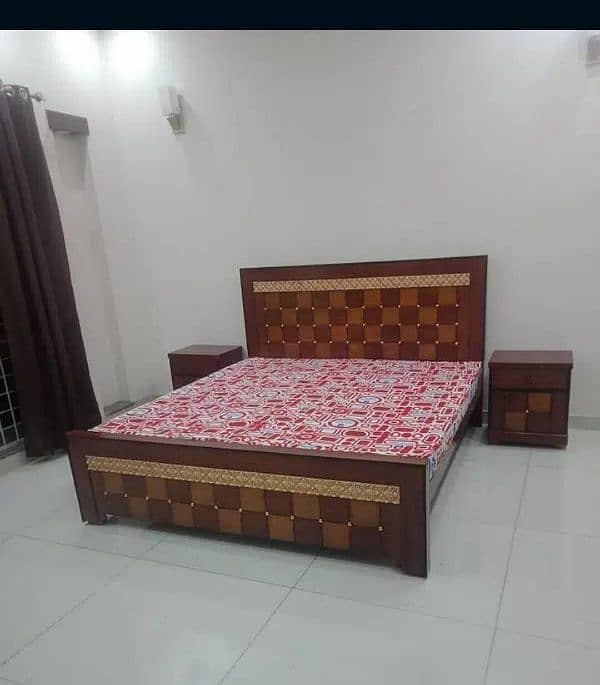 bed / double bed / king size bed / wooden bed / bed set / side tables 9