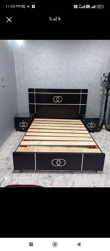 bed / double bed / king size bed / wooden bed / bed set / side tables 11