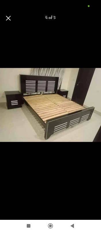 bed / double bed / king size bed / wooden bed / bed set / side tables 12