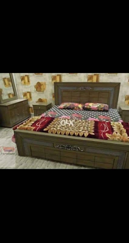 bed / double bed / king size bed / wooden bed / bed set / side tables 15