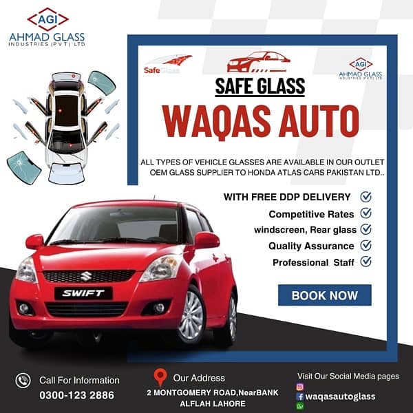 Cultus,WagonR,Mehran,Alto, All Cars Wind Screen/Aqua/tucson/Honda city 10