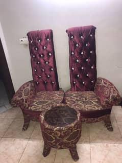 Coffee set 2 Velvet chairs with round table contact on 03329552922