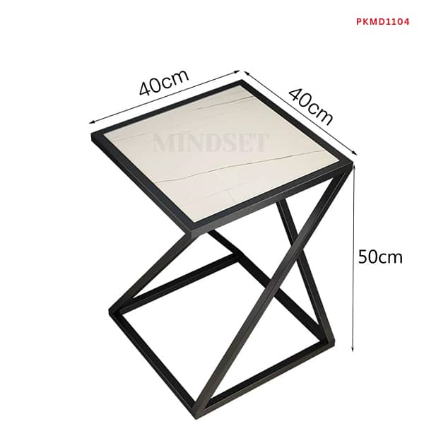 Modern Hexagonal Coffee Table, White Marble Top Side Table 3