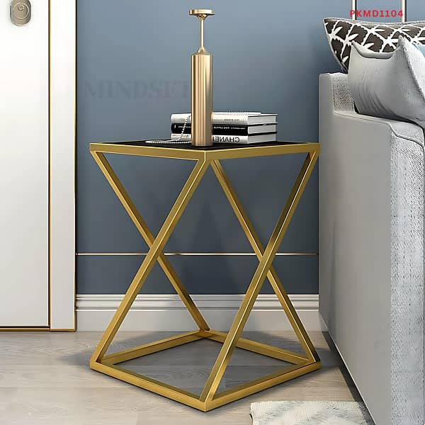 Modern Hexagonal Coffee Table, White Marble Top Side Table 5