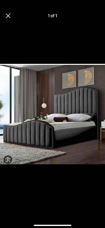 bed / double bed / king size bed / poshish bed / bed set / side table 3