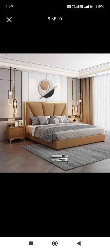 bed / double bed / king size bed / poshish bed / bed set / side table 5