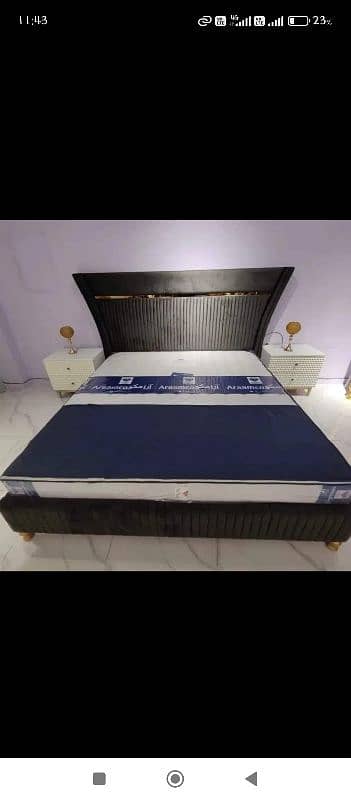 bed / double bed / king size bed / poshish bed / bed set / side table 10