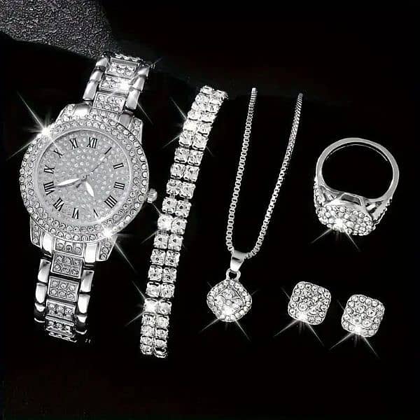 STYLISH DIAMOND ARTIFICIAL SET-ROMAN WATCH 0