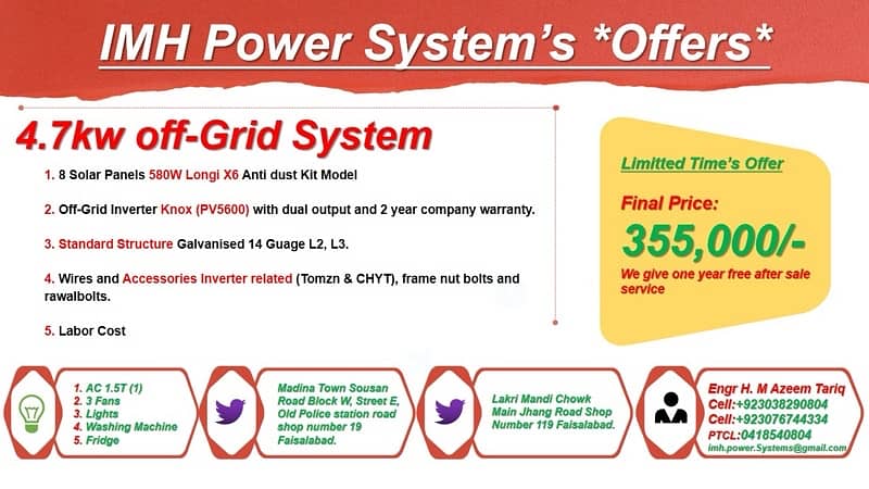 On-Grid and Hybrid solar syatem offers 0