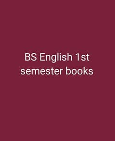 BS English 1st semester books