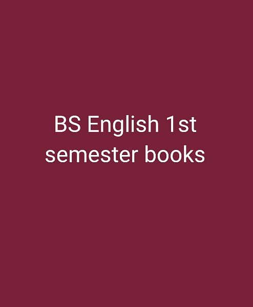 BS English 1st semester books 0