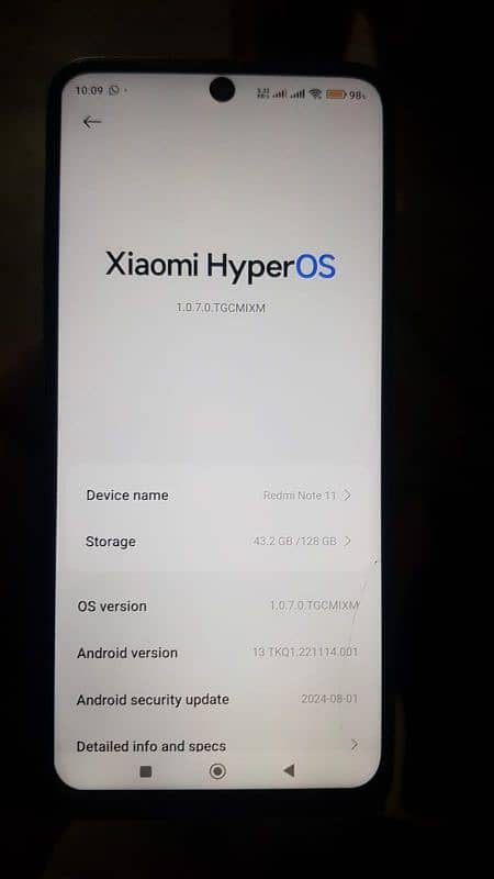 Redmi note 11 (6+6 128) Only olx chat Panal toota hy 7