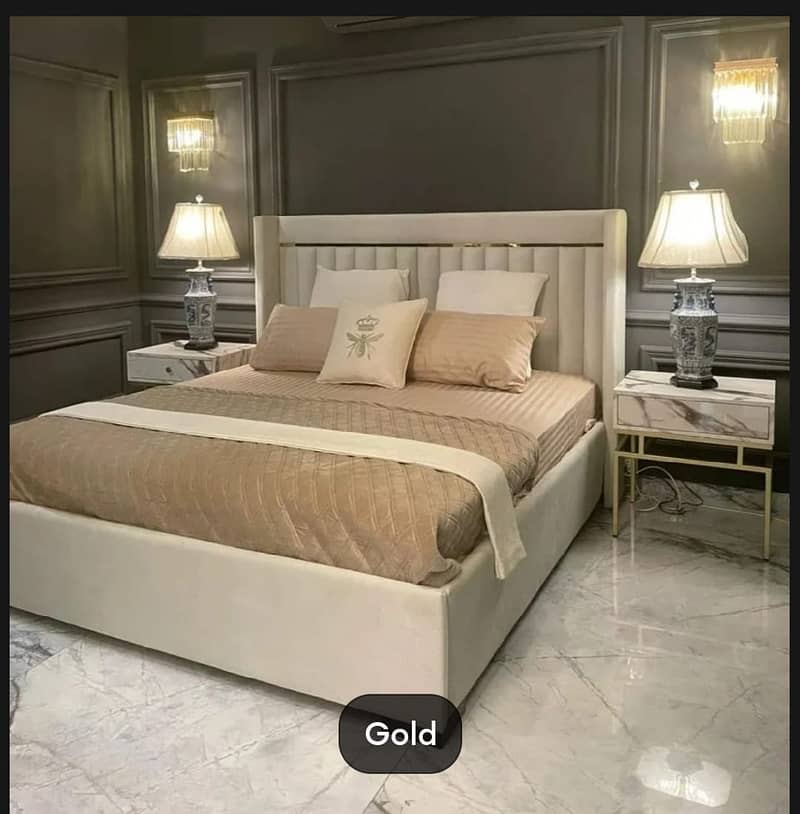 bed / double bed / king size bed / poshish bed / bed set / side table 13