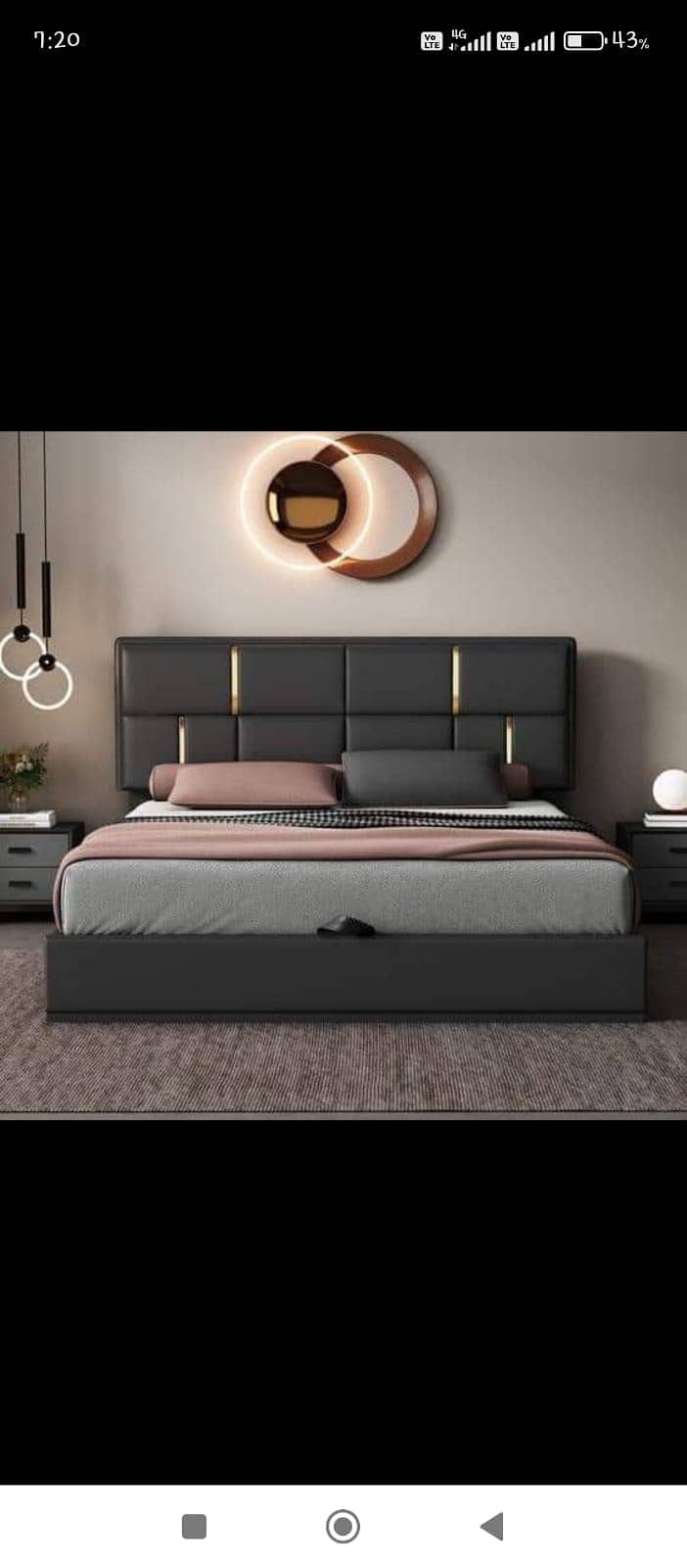 bed / double bed / king size bed / poshish bed / bed set / side table 18