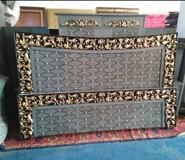 bed / double bed / king size bed / wooden bed / bed set / side tables 12