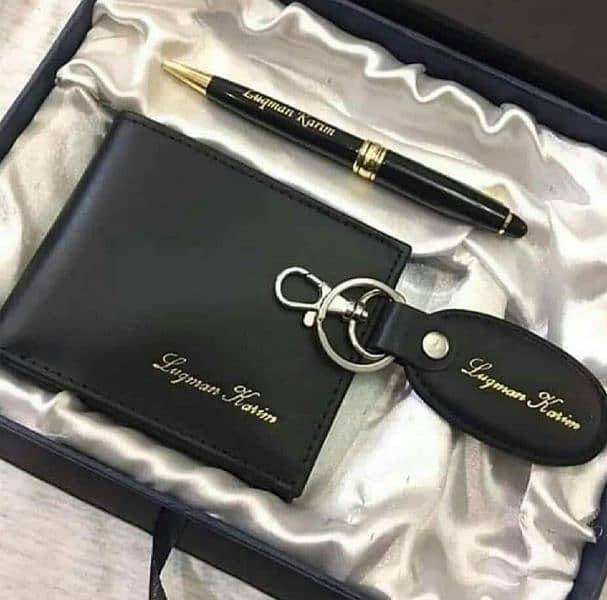 Wallet Keychain and pen With Gift Box Packing 0