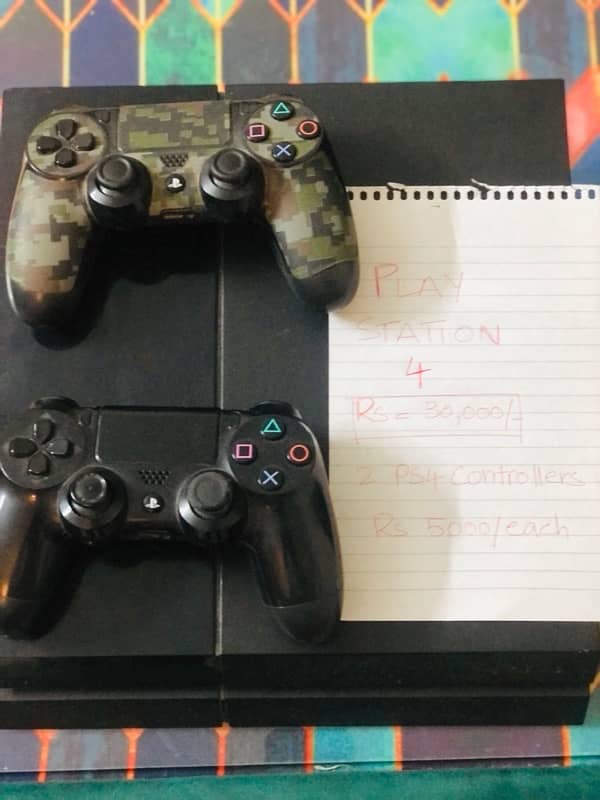 PS4 console with 2 controllers for sale 0