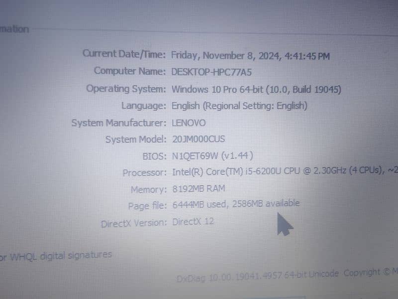 Lenovo t470 8/128 i5 6th 5