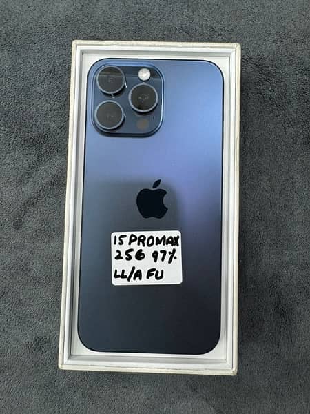 Apple iphone 15 Pro Max 256GB Blue Lla Model 0