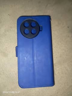 tecno spark 20 plus flip leather case blue