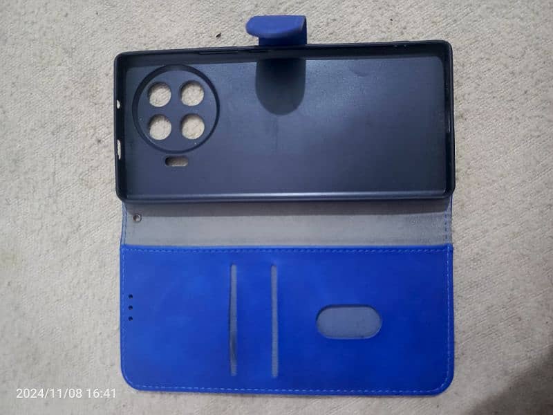 tecno spark 20 plus flip leather case blue 1