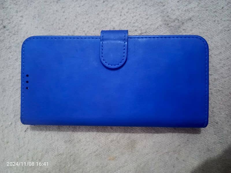 tecno spark 20 plus flip leather case blue 2