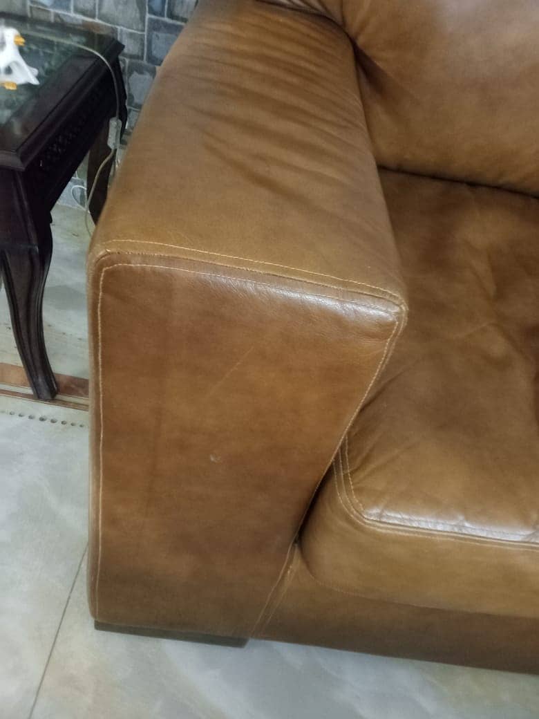 Original Cow Leather 5 Seater Sofa set for sale 5