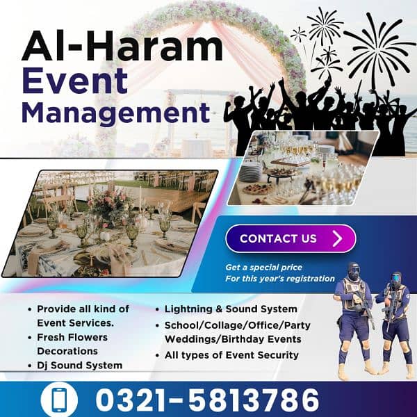 Al Haram catering and events management bouncer etc service 0