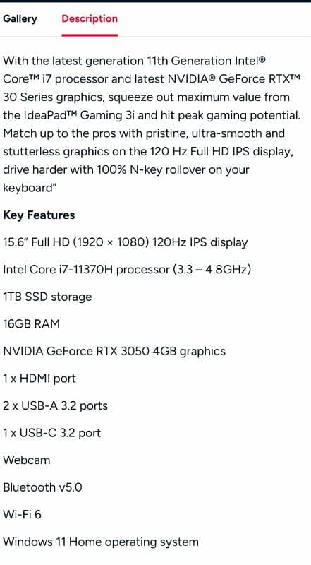 LENOVO IDEAPAD 3 GAMING RTX 3050 Ti 1