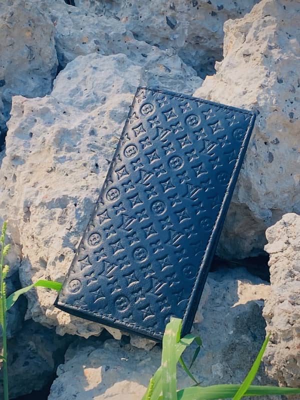 lv pure Leather long wallet Available contact 03021439149 1