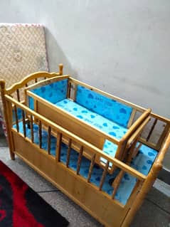 Baby Cot for sale with mattress with baby swing