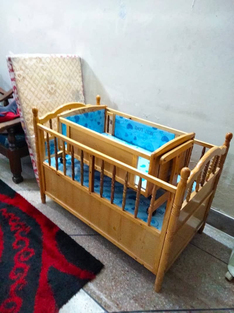 Baby Cot for sale with mattress with baby swing 2