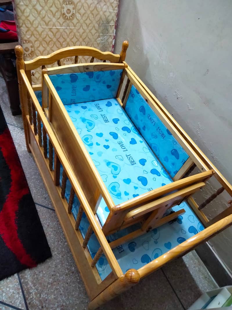 Baby Cot for sale with mattress with baby swing 4