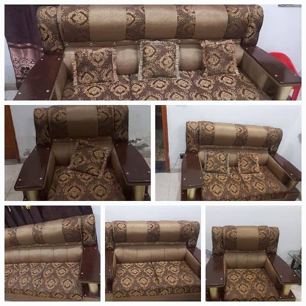 urgent wooden sofa set for  sale 0