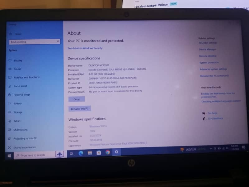 HP celeron laptop urgent sale 0