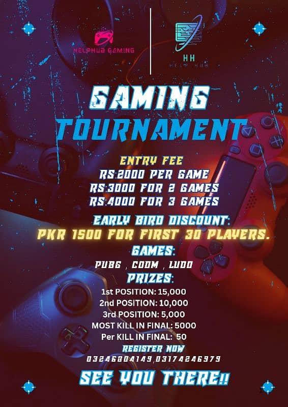 we are organising a gaming tournament with cash prize 0