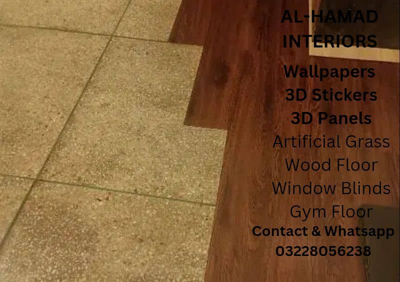 Pvc Vinyl Floor Tiles/Wood Floor/Artificial Grass. 1