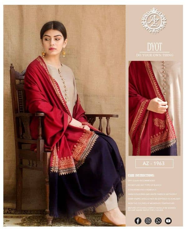 Pcs Suit | Ladies suit dhanak | branded Suits | Unstitch Suits 8