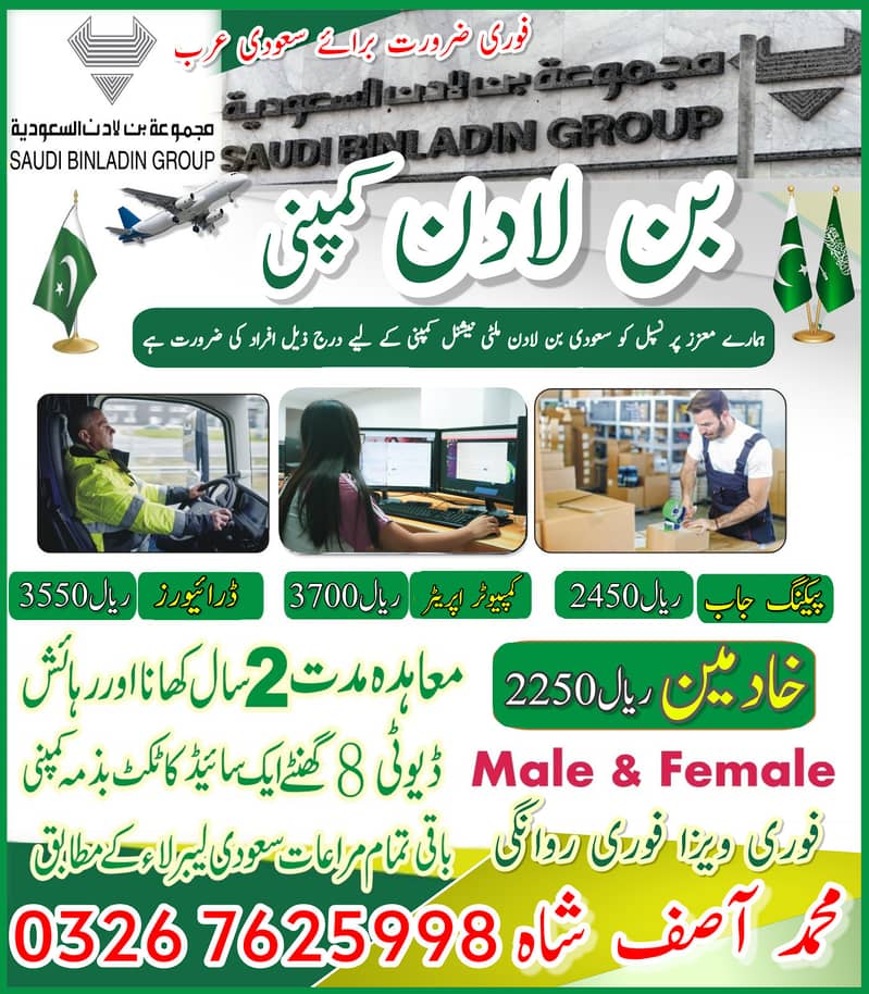 Khadmeen Jobs , Labor Jobs , Company Work permit Visa , Jobs in saudia 0