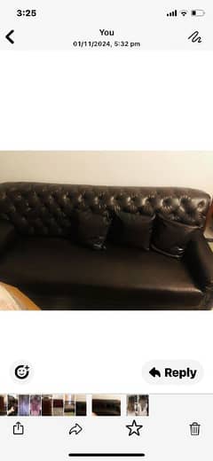 Two 3 seater sofas in Leatherlike