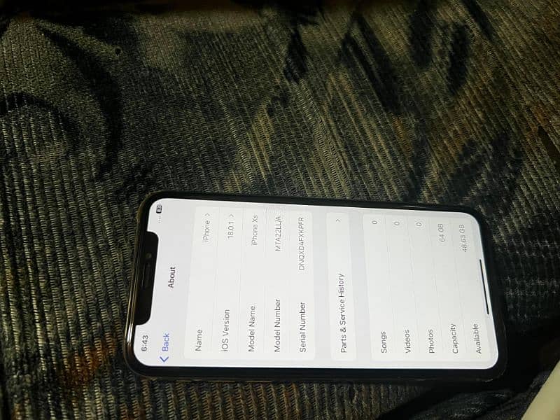 iPhone xs non PTA 64GB memory 5