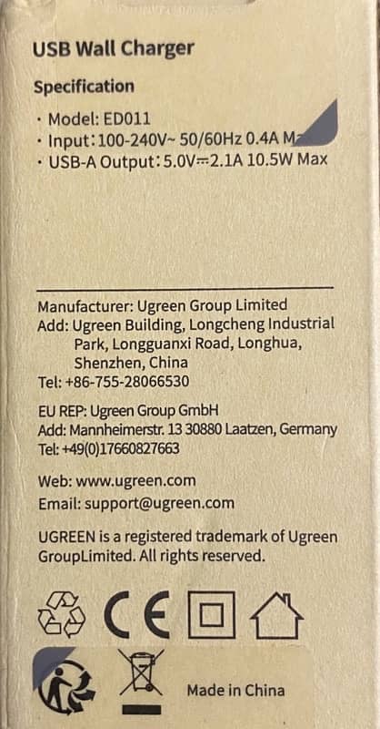 Ugreen 10.5 watt charger 2