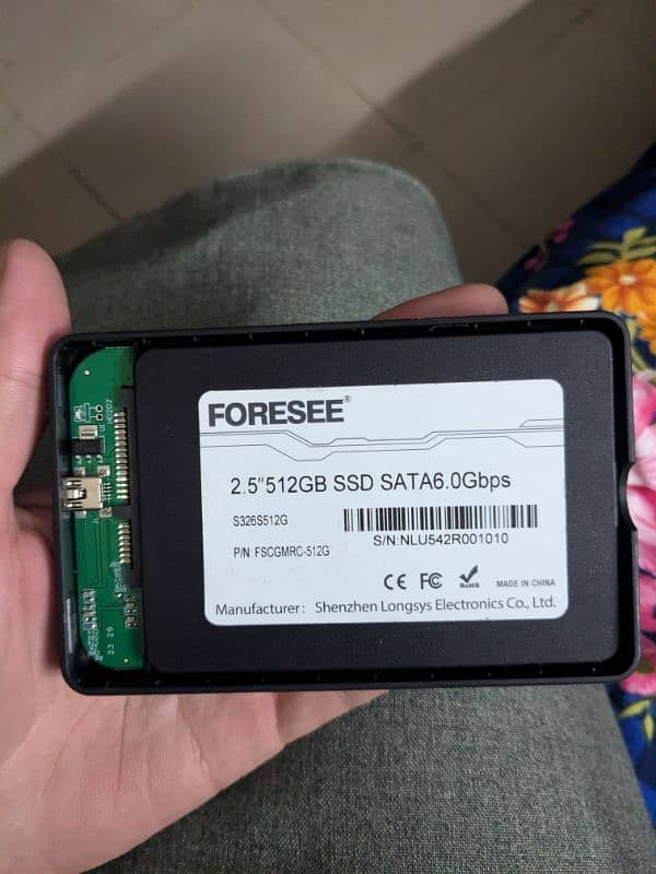 FORESEE 512GB SSD RAM for laptop with case + conecter+cable 0