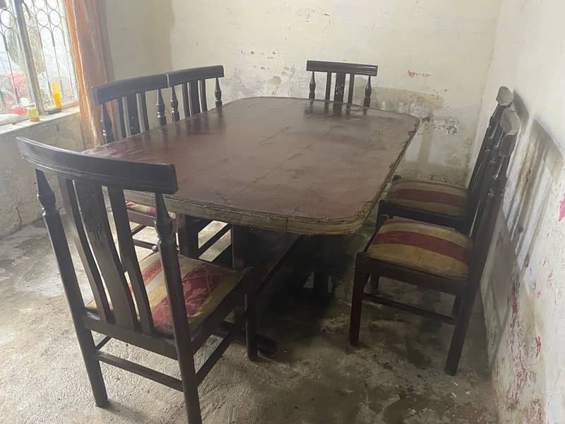 Pure Wood Dining Table Set Of 6 . 1